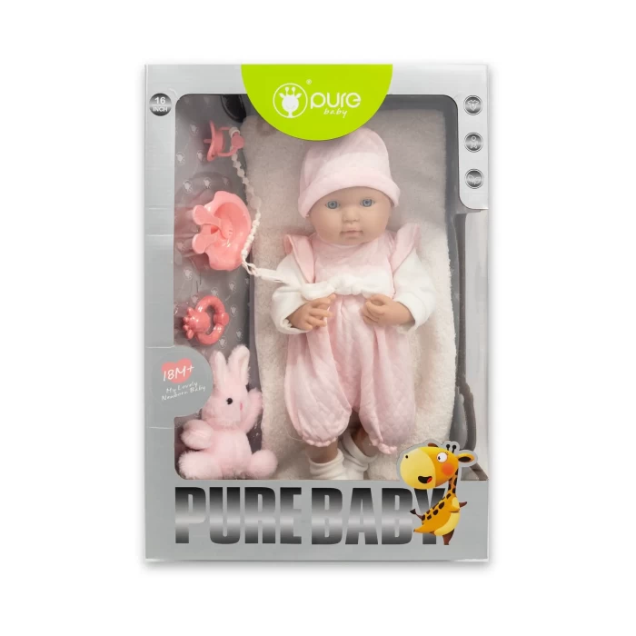 Lalka Bobas dla dzieci Pure Baby 46 cm z akcesoriami – Hiszpańska - Jak Żywa