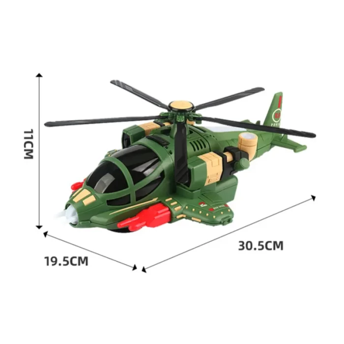 Helikopter wojskowy zabawka interaktywny LED