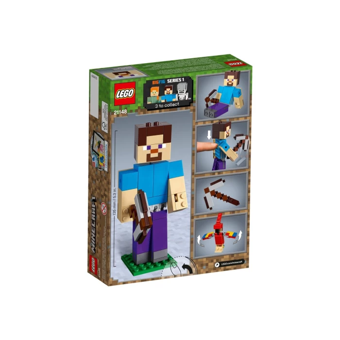 Klocki Minecraft BigFig Steve z papugą