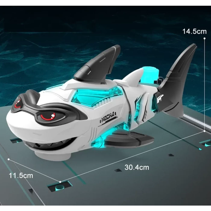 Rekin zabawka interaktywna Jeździ Dźwieki LED