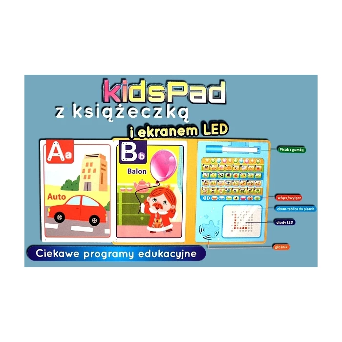 KIDSPAD Z KSIĄŻECZKĄ I EKRANEM LED