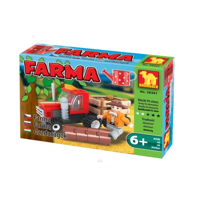 KLOCKI FARMA TRAKTOR Z PRZYCZEPKĄ 93 el. 28301